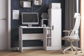 Стол компьютерный СКМ-2 (ш1350*г600*в1350мм), ЛДСП Белый в Советском - sovetskij.mebel-tymen.ru | фото