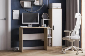 Стол компьютерный СКМ-2 (ш1350*г600*в1350мм), ЛДСП Дуб сонома/ЛДСП Белый в Советском - sovetskij.mebel-tymen.ru | фото