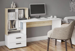 Стол компьютерный СКМ-5 (ш1648*г600*в1105мм), ЛДСП Дуб сонома/ЛДСП Белый в Советском - sovetskij.mebel-tymen.ru | фото