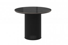 Стол нераздвижной ASKAR ROUND-100 (d-100мм), Керамика MARQUINA BLACK GLOSS PREMIUM CER, мет Черный в Советском - sovetskij.mebel-tymen.ru | фото