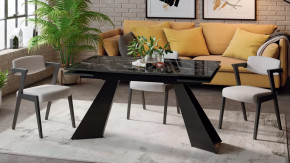 Стол обеденный «Гермес» Черный муар, Стекло глянцевое черный мрамор в Советском - sovetskij.mebel-tymen.ru | фото