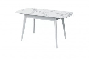 Стол обеденный Прайм раздвижной, мрамор белый/белый в Советском - sovetskij.mebel-tymen.ru | фото
