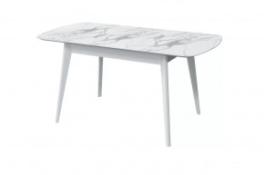 Стол обеденный Прайм раздвижной, мрамор белый/белый в Советском - sovetskij.mebel-tymen.ru | фото