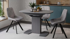 Стол обеденный раздвижной «Хилтон» Тип 1 Графит матовый, Стекло матовое серое в Советском - sovetskij.mebel-tymen.ru | фото