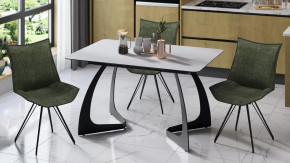 Стол обеденный раздвижной «Конкорд» Тип 2 Черный муар, Стекло матовое белое в Советском - sovetskij.mebel-tymen.ru | фото