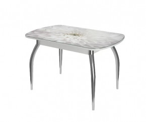 Стол овальный Бостон 2 Флоренс, белый/фотопечать/хром триумф в Советском - sovetskij.mebel-tymen.ru | фото