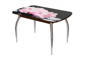 Стол овальный Бостон-2 Розовая орхидея/венге 1100*700 мм, хром триумф в Советском - sovetskij.mebel-tymen.ru | фото
