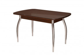 Стол овальный Бостон 2 Шоколад фотопечать/хром триумф в Советском - sovetskij.mebel-tymen.ru | фото