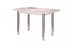 Стол овальный Бостон-2 Виолет, 1100*700 мм, фотопечать/хром брифинг в Советском - sovetskij.mebel-tymen.ru | фото