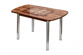 Стол овальный Бостон, фотопечать Капучино/венге/хром брифинг в Советском - sovetskij.mebel-tymen.ru | фото