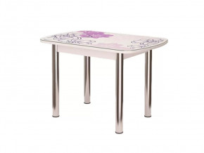 Стол овальный Бостон Виолет, 900*600 мм, фотопечать/хром брифинг в Советском - sovetskij.mebel-tymen.ru | фото