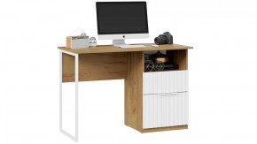 Стол письменный «Хилтон» Тип 1 Дуб Крафт золотой, Белый матовый в Советском - sovetskij.mebel-tymen.ru | фото