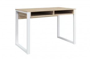 Стол письменный Лунар, дуб сонома светлый/белый в Советском - sovetskij.mebel-tymen.ru | фото
