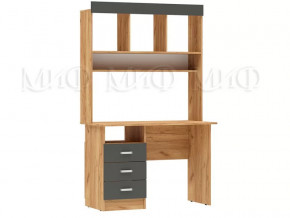 Стол письменный Мартина ЛДСП с надстройкой Графит, Дуб крафт в Советском - sovetskij.mebel-tymen.ru | фото