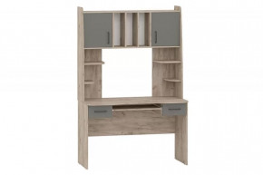 Стол рабочий БЕТА (ш1200*г605*в1835мм), ЛДСП Дуб крафт серый/Графит в Советском - sovetskij.mebel-tymen.ru | фото