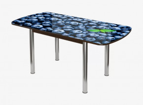 Стол раздвижной Бостон-3 ф/п Черника, 1100*700 мм, венге/хром брифинг в Советском - sovetskij.mebel-tymen.ru | фото