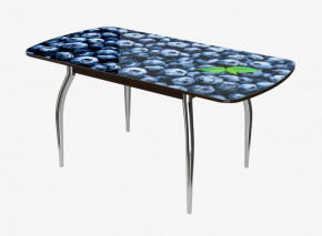 Стол раздвижной Бостон-3 ф/п Черника, 1100*700 мм, венге/хром триумф в Советском - sovetskij.mebel-tymen.ru | фото