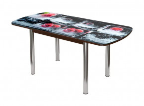 Стол раздвижной Бостон-3 ф/п Лёд, 1100*700 мм, венге/хром брифинг в Советском - sovetskij.mebel-tymen.ru | фото