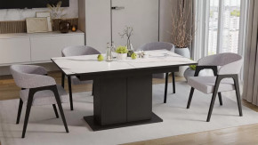 Стол раздвижной «Детройт» Тип 3 Черный, Белый мрамор в Советском - sovetskij.mebel-tymen.ru | фото