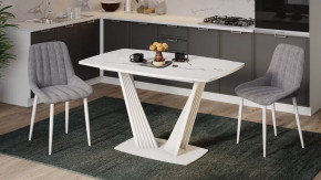 Стол раздвижной «Фабио» Тип 1 Стекло матовое белый мрамор в Советском - sovetskij.mebel-tymen.ru | фото