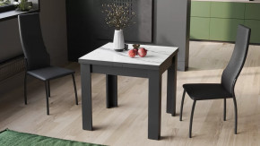 Стол раздвижной «Хьюстон» тип 1 Черный, Белый мрамор в Советском - sovetskij.mebel-tymen.ru | фото