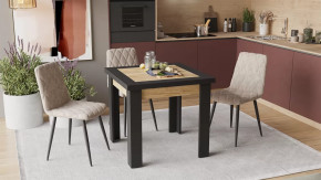 Стол раздвижной «Хьюстон» тип 3 Черный, Дуб Крафт золотой в Советском - sovetskij.mebel-tymen.ru | фото