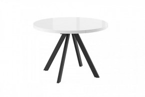 Стол раздвижной RONDO М-110, оптивайт белый/черный в Советском - sovetskij.mebel-tymen.ru | фото