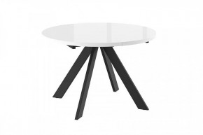 Стол раздвижной RONDO М-120, оптивайт белый/черный в Советском - sovetskij.mebel-tymen.ru | фото