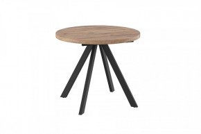 Стол раздвижной RONDO М-90, дуб велингтон/черный в Советском - sovetskij.mebel-tymen.ru | фото