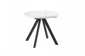 Стол раздвижной RONDO М-90, оптивайт белый/черный в Советском - sovetskij.mebel-tymen.ru | фото