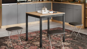 Стол раздвижной «Слайд» Тип 1 Черный муар, Дуб Крафт золотой в Советском - sovetskij.mebel-tymen.ru | фото