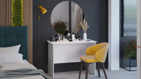 Стол с зеркалом тип 14 (1000) Белый Ясень в Советском - sovetskij.mebel-tymen.ru | фото