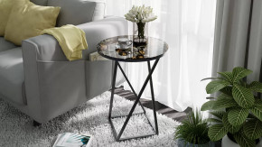 Стол со стеклянной поверхностью ДП 1-03-05 (журнальный) исп. 2 Черный/Стекло с рисунком Coffe в Советском - sovetskij.mebel-tymen.ru | фото