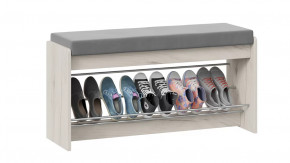 Тумба для обуви «Тайм» тип 2 Дуб крафт белый/Велюр серый в Советском - sovetskij.mebel-tymen.ru | фото