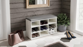 Тумба для обуви Тип 10 Дуб крафт белый, Велюр Графит в Советском - sovetskij.mebel-tymen.ru | фото