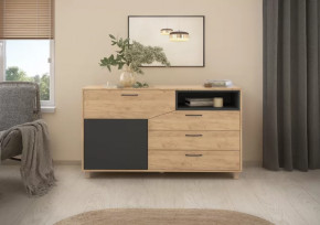 Тумба многофункциональная 6-56014 Дуб Крафт Золотой/Графит в Советском - sovetskij.mebel-tymen.ru | фото