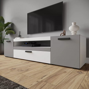 Тумба под ТВ ТВМ-8 (ш1900*г469*в459мм), ЛДСП Белый/ЛДСП Графит серый в Советском - sovetskij.mebel-tymen.ru | фото