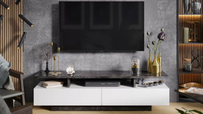 Тумба ТВ «Монтана» тип 1 Белый, Ателье темный глянец в Советском - sovetskij.mebel-tymen.ru | фото