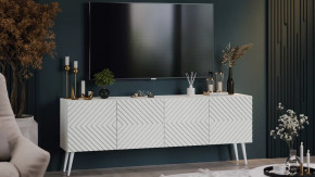 Тумба ТВ с опорами Танго Белый, Холст Белый в Советском - sovetskij.mebel-tymen.ru | фото