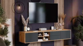 Тумба ТВ тип 5 Дуб Крафт золотой, Антрацит в Советском - sovetskij.mebel-tymen.ru | фото