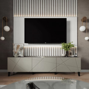 Тумба ТВМ-10 (с опорами) (ш2000*г384*в400мм) ЛДСП Графит/ЛДСП Панакота в Советском - sovetskij.mebel-tymen.ru | фото