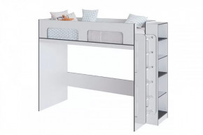 ТЭББИ Кровать-чердак (сп/м 900*2000мм), Белый-Графит серый (ЛАМЕЛИ) в Советском - sovetskij.mebel-tymen.ru | фото