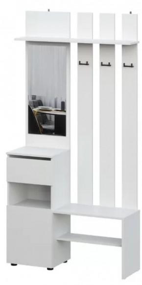 Вешалка с зеркалом Денвер SAFE Белый в Советском - sovetskij.mebel-tymen.ru | фото