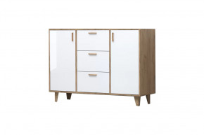 ЭГО К-2 Комод, дуб крафт золотой/белый глянец Диал в Советском - sovetskij.mebel-tymen.ru | фото